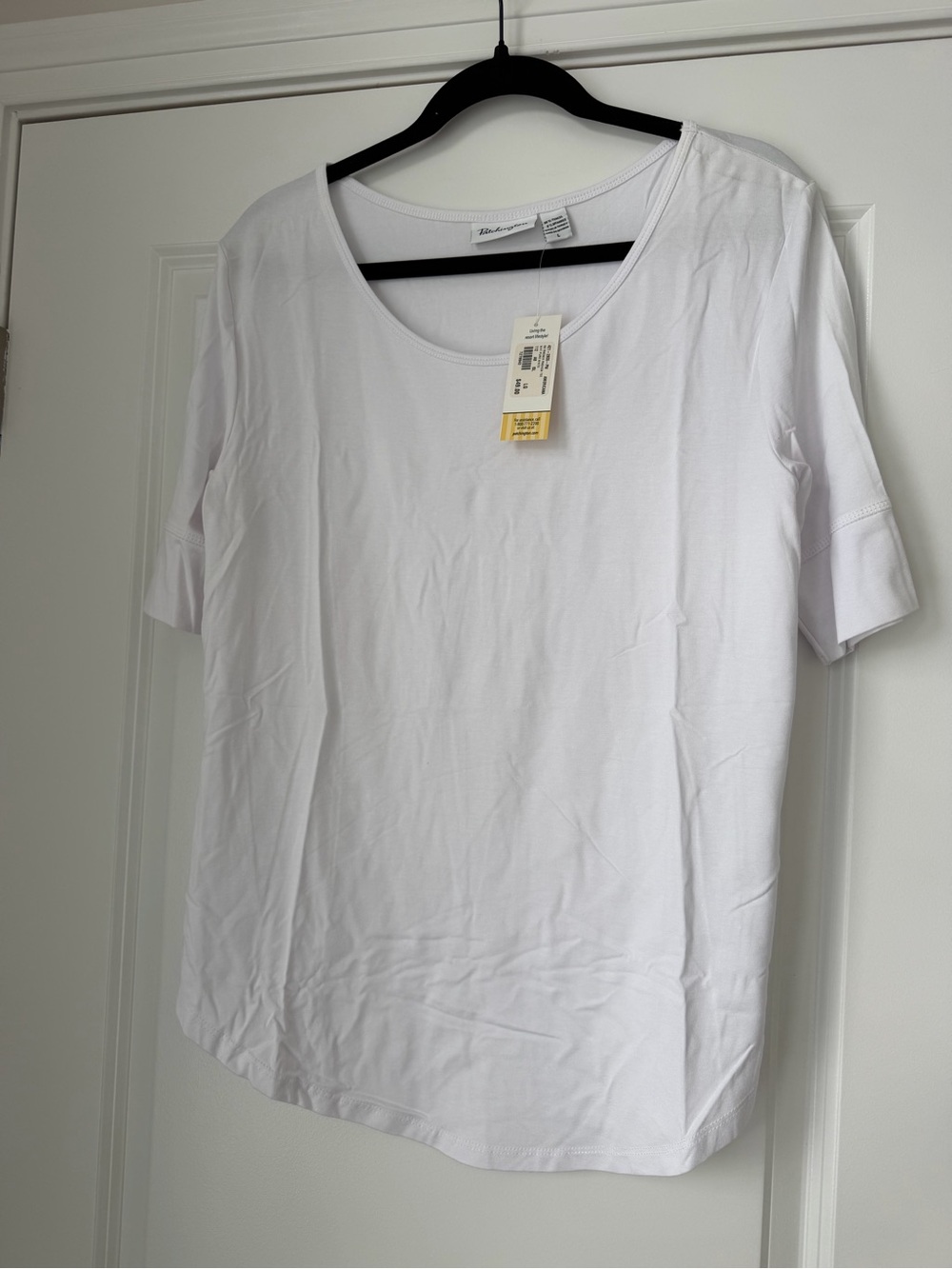 Patchington White Scoop Neck Short Sleeve Tee
